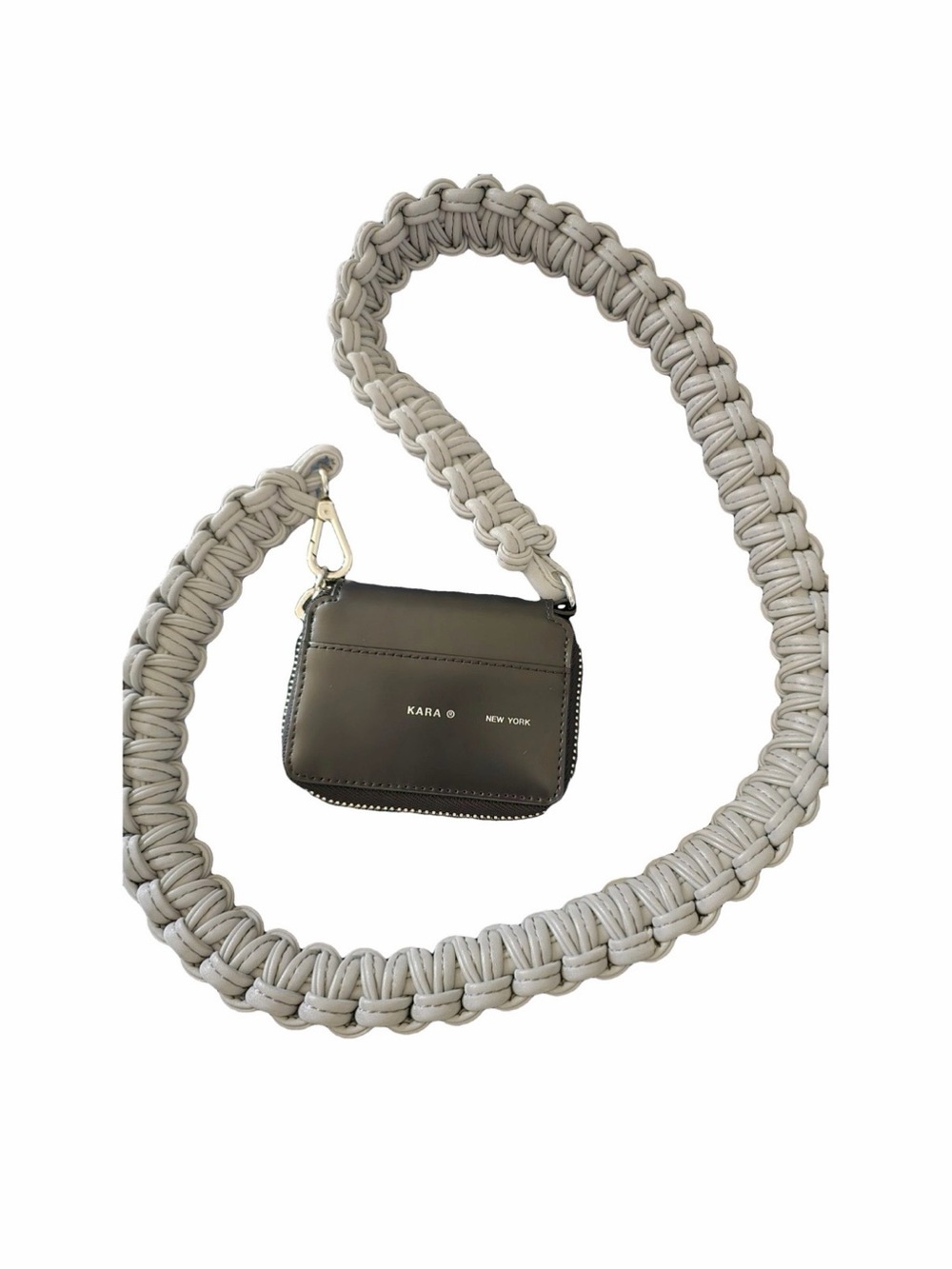 KARA "Cobra" bike wallet crossbody bag with a hand-knotted reflective strap.mwot